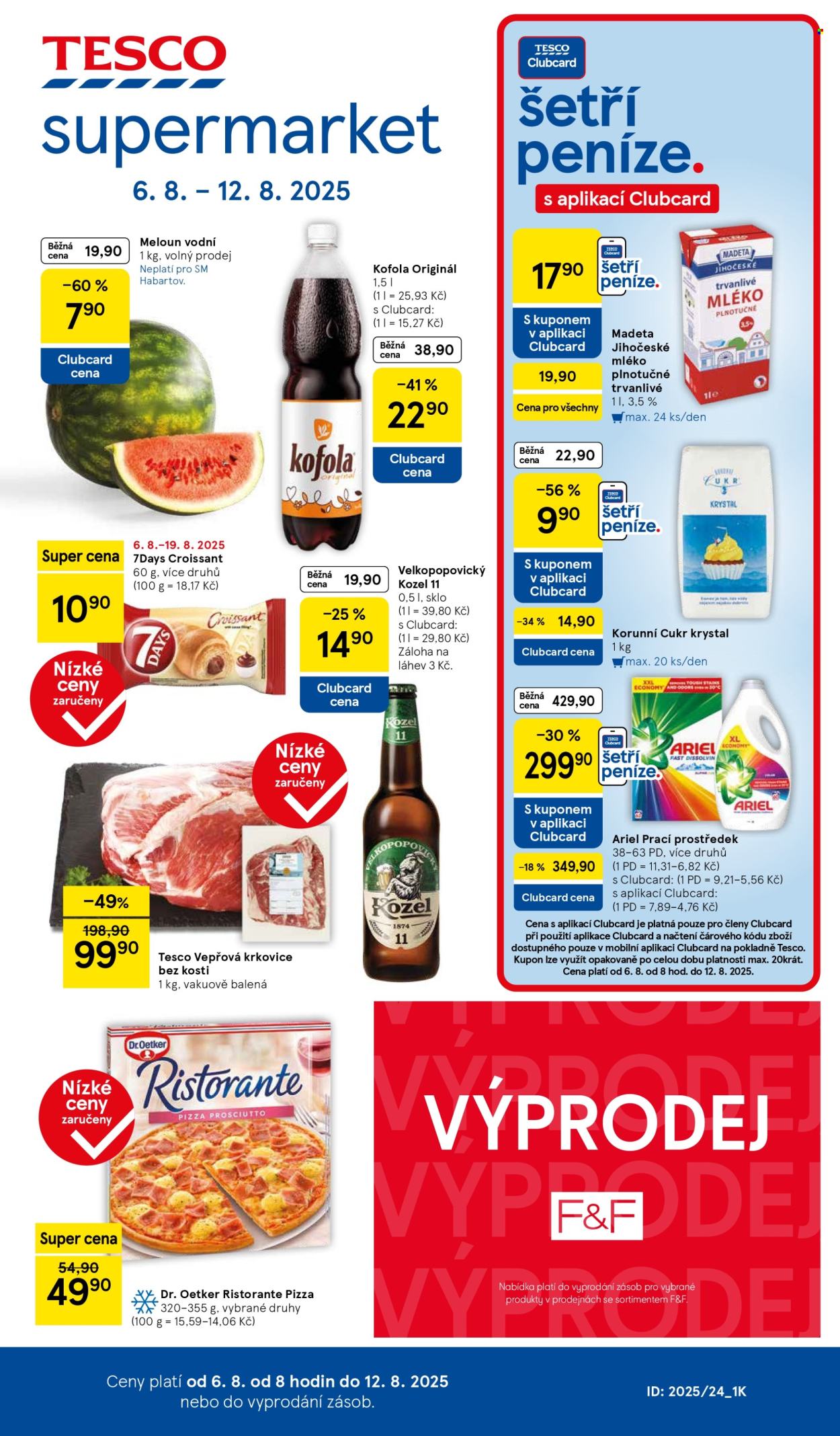 Leták TESCO supermarket - 6.8.2025 - 12.8.2025. Strana 1