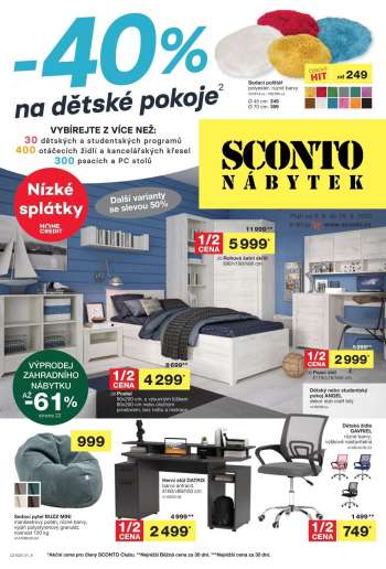 Leták SCONTO NÁBYTEK - 6.8.2025 - 26.8.2025.