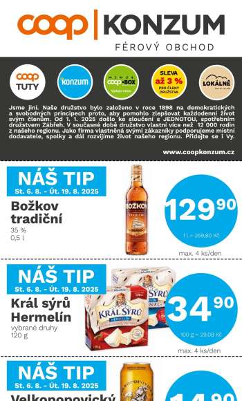 Leták Konzum - 6.8.2025 - 19.8.2025.