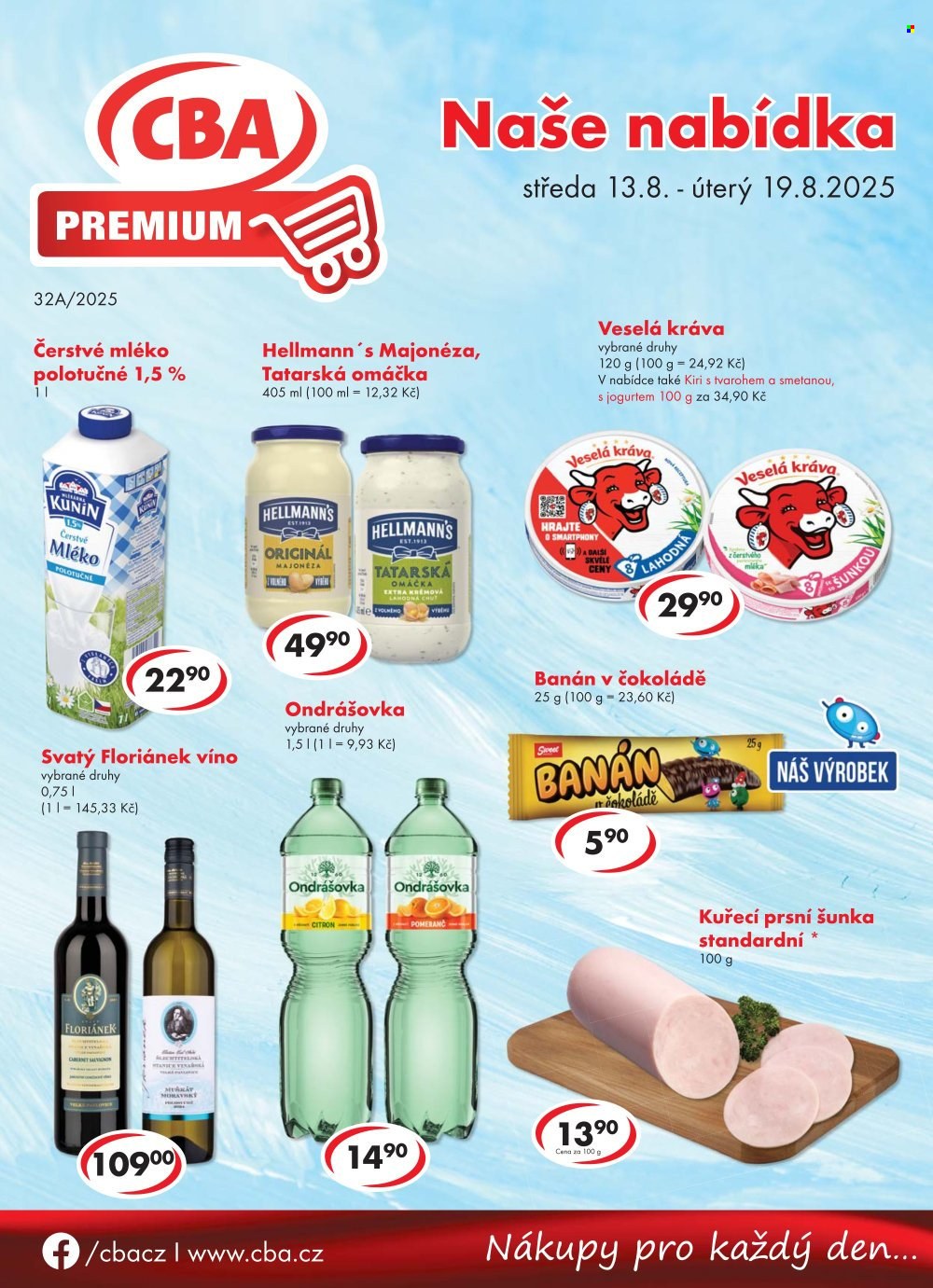 Leták CBA Premium - 13.8.2025 - 19.8.2025. Strana 1