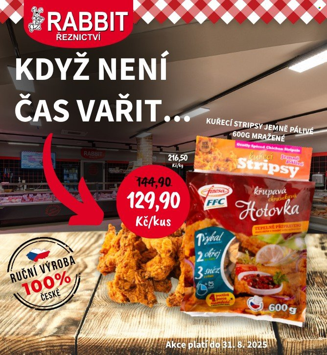 Leták RABBIT řeznictví - 8.8.2025 - 31.8.2025. Strana 1
