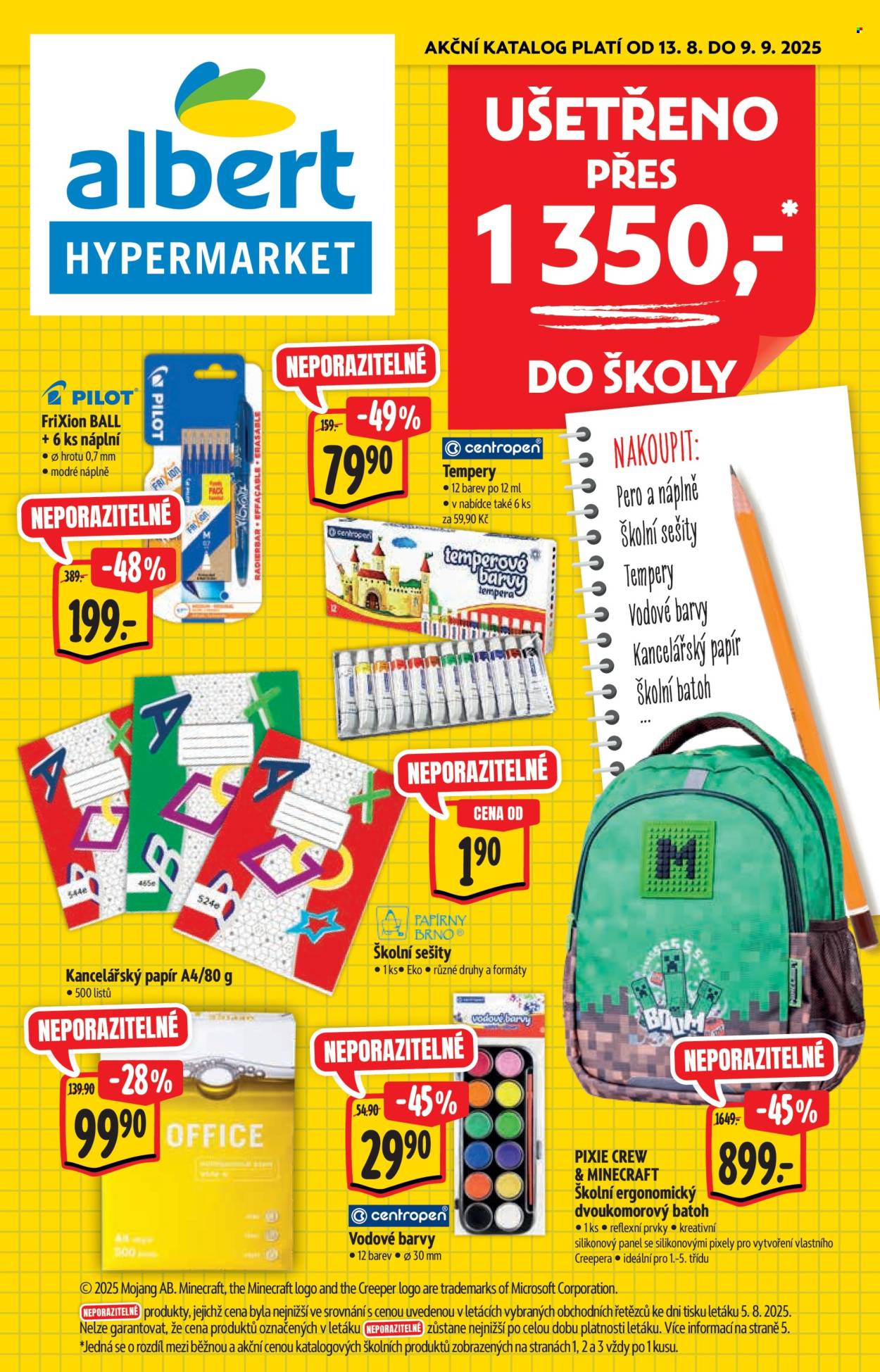 Leták Albert Hypermarket - 13.8.2025 - 9.9.2025. Strana 1