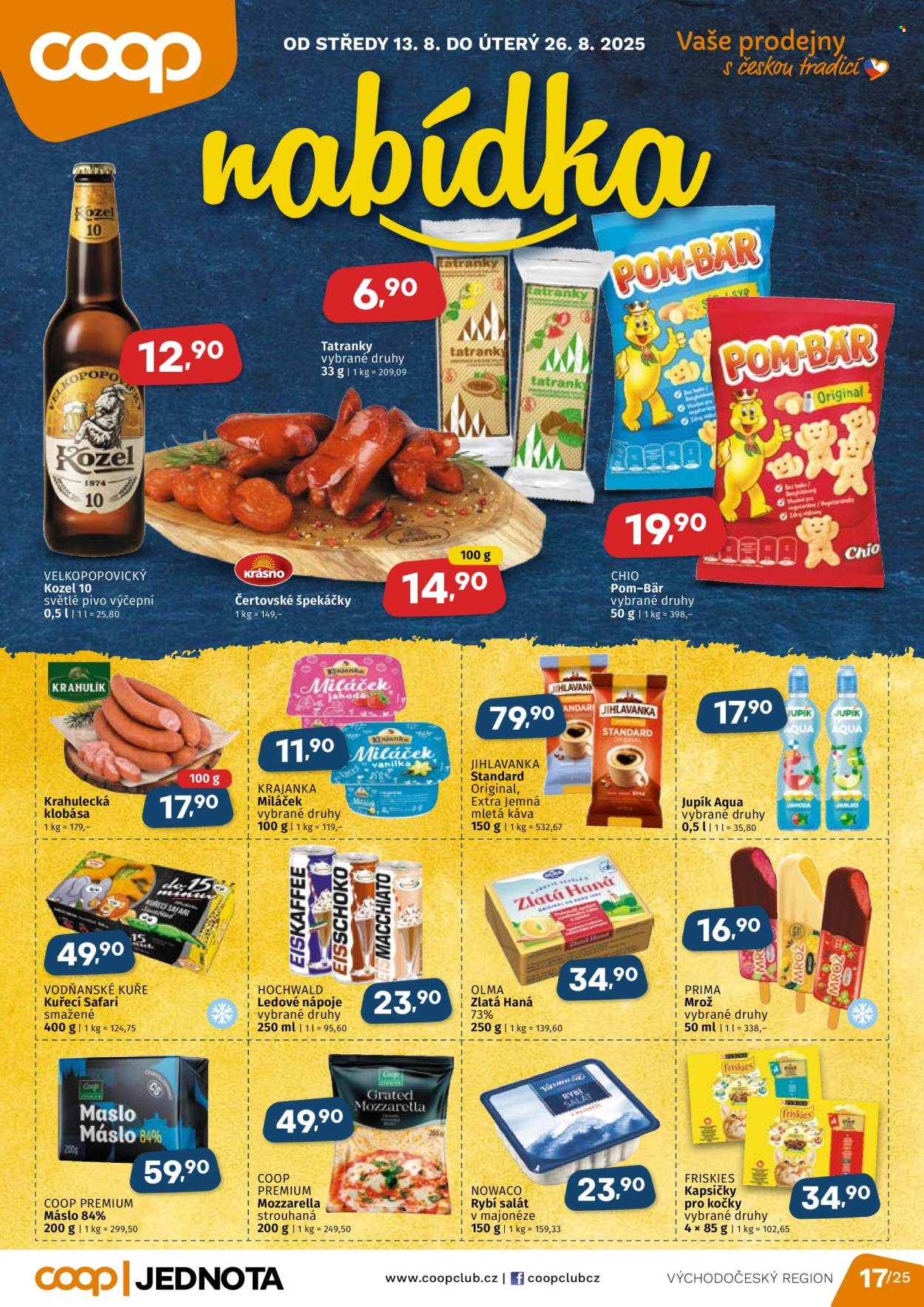 Leták coop JEDNOTA - 13.8.2025 - 26.8.2025. Strana 1