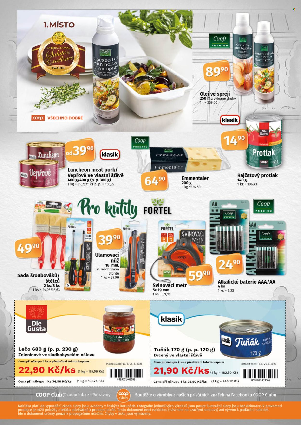 Leták coop TUTY - 13.8.2025 - 26.8.2025. Strana 12