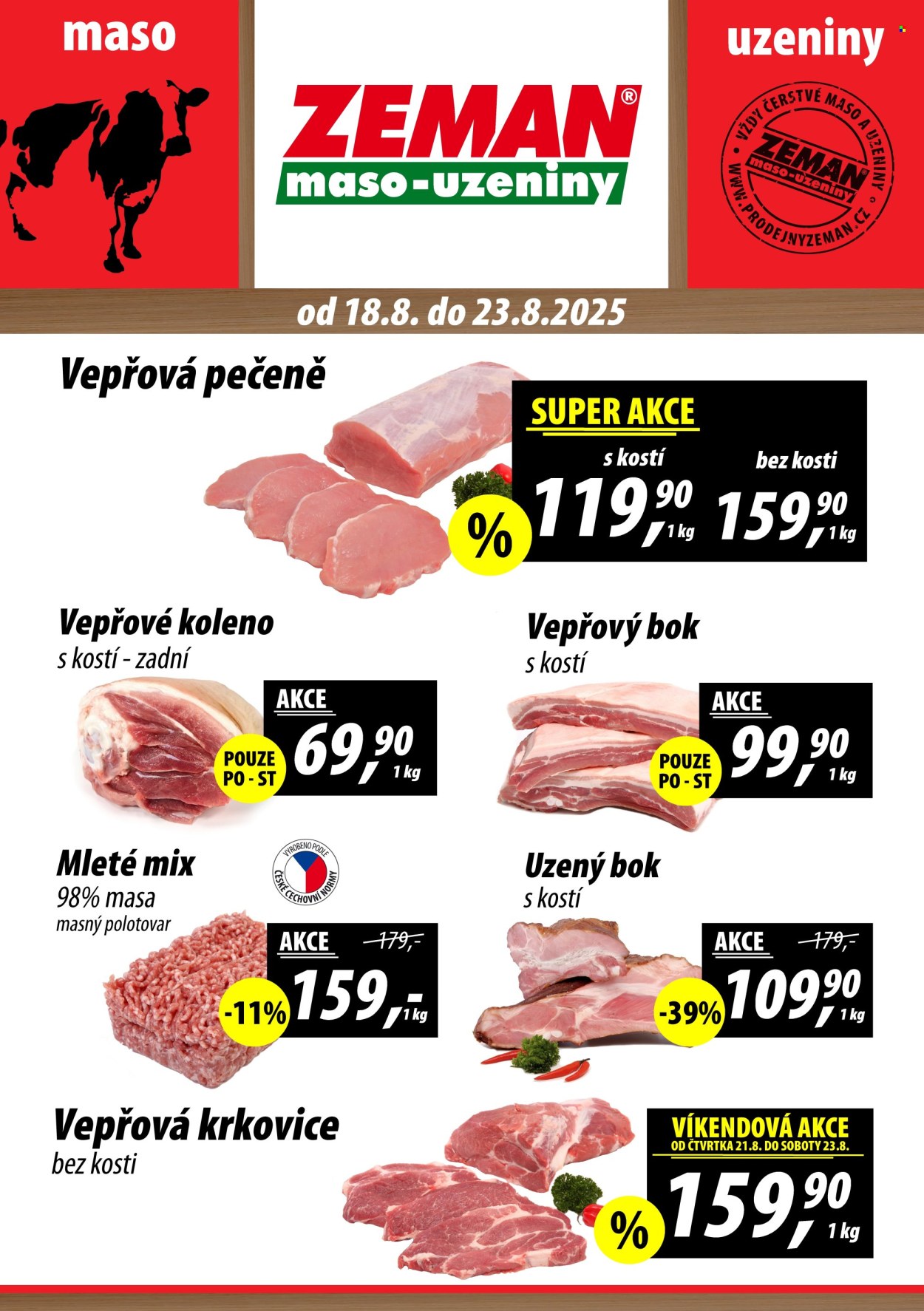 Leták ZEMAN maso-uzeniny - 15.8.2025 - 15.8.2025. Strana 1