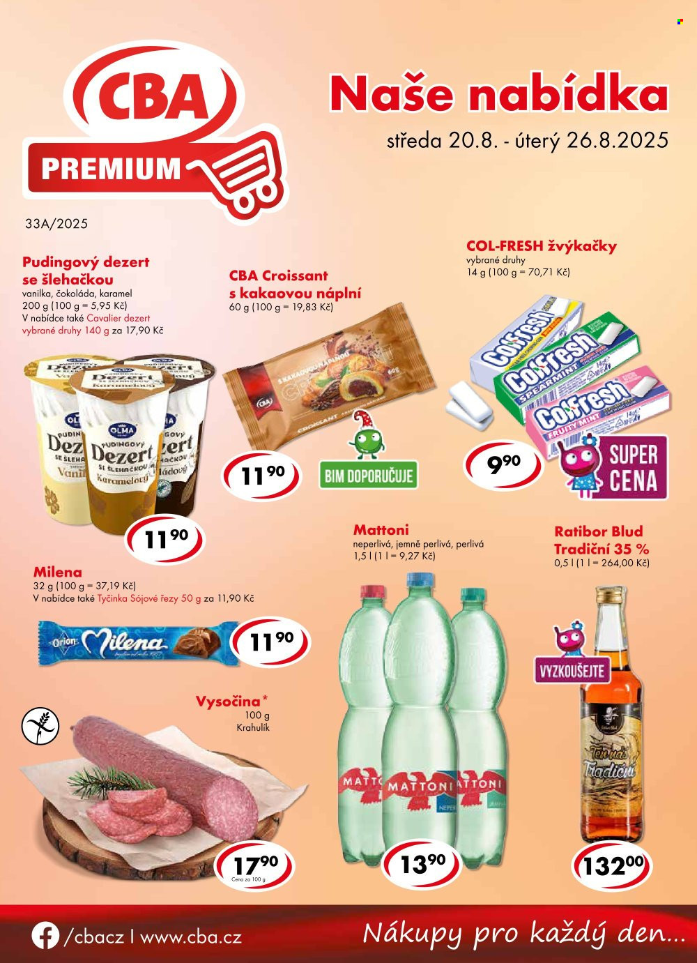 Leták CBA Premium - 20.8.2025 - 26.8.2025. Strana 1