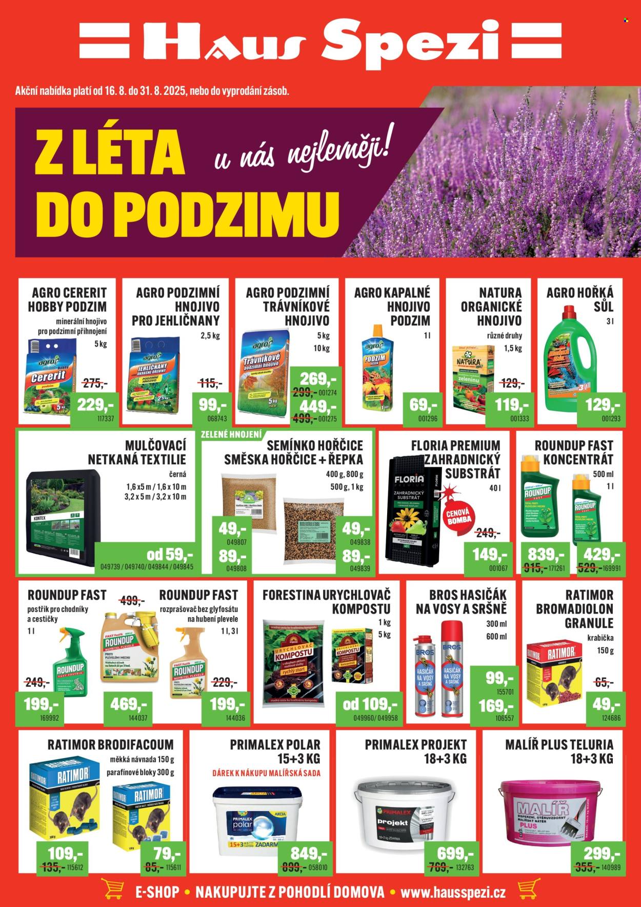 Leták Haus Spezi - 16.8.2025 - 31.8.2025. Strana 1