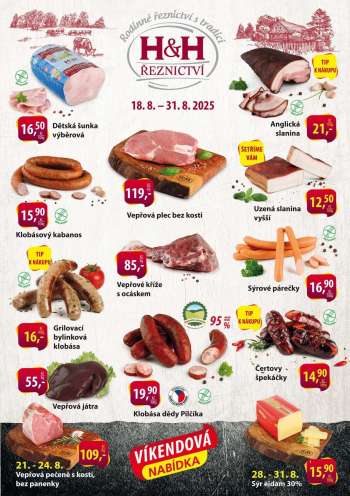 Leták Řeznictví H&H - 18.8.2025 - 31.8.2025.