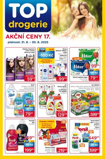 Leták TOP drogerie - 21.8.2025 - 30.8.2025.
