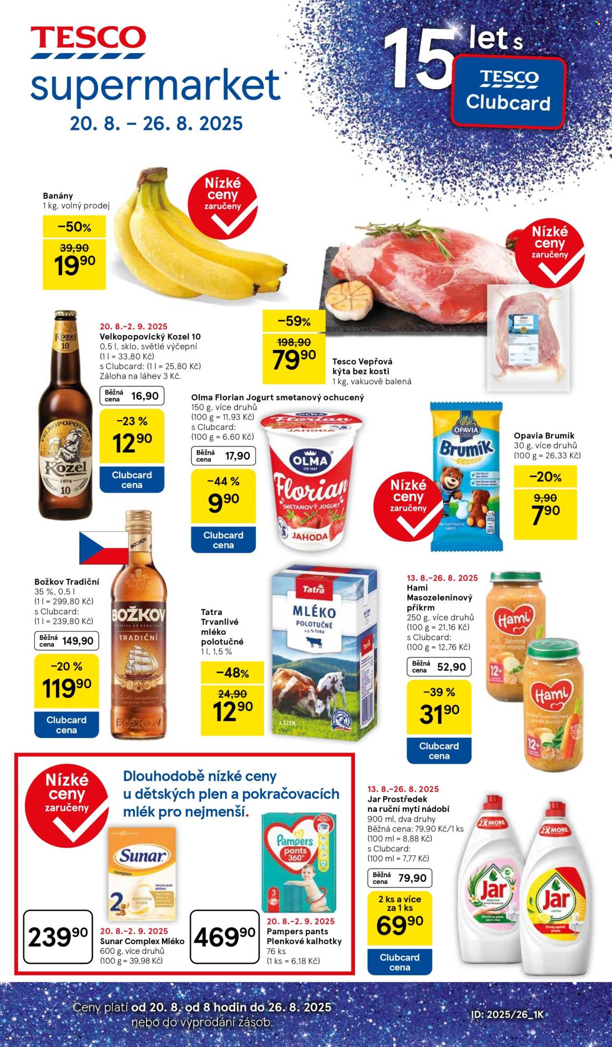 Leták TESCO supermarket - 20.8.2025 - 26.8.2025. Strana 1
