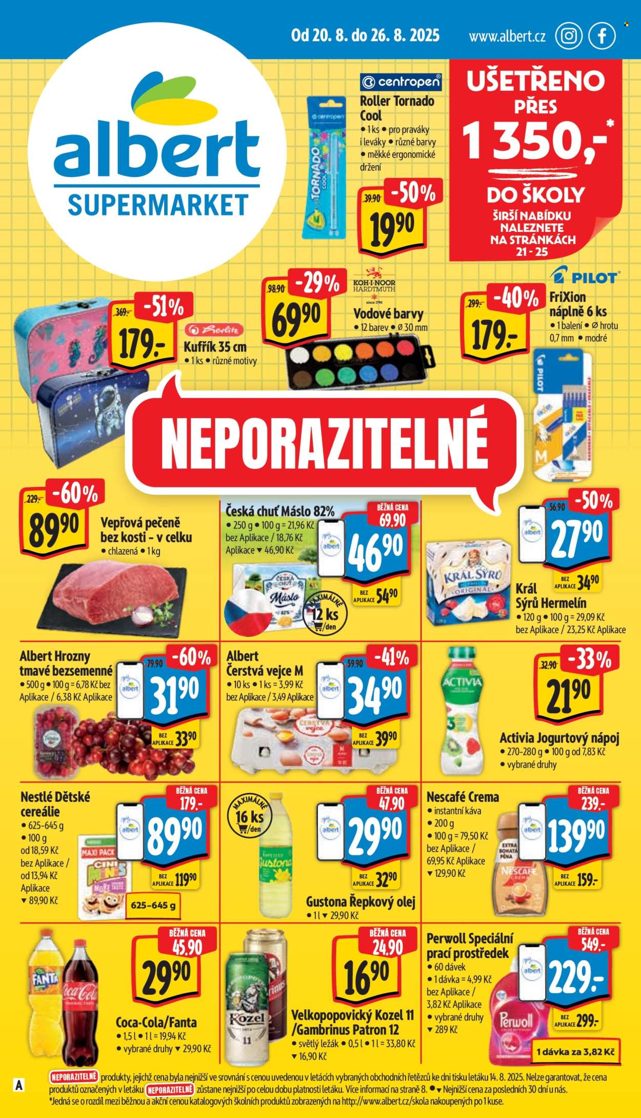 Leták Albert Supermarket - 20.8.2025 - 26.8.2025. Strana 1