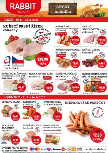 Leták RABBIT řeznictví - 19.8.2025 - 24.8.2025.