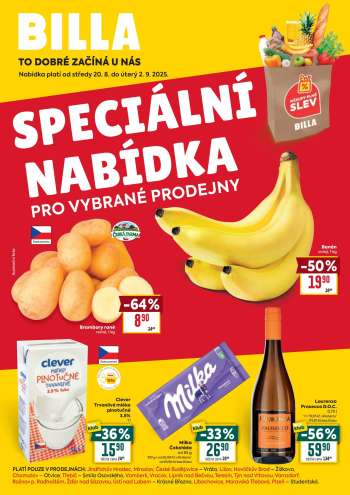 Leták BILLA - 20.8.2025 - 2.9.2025.