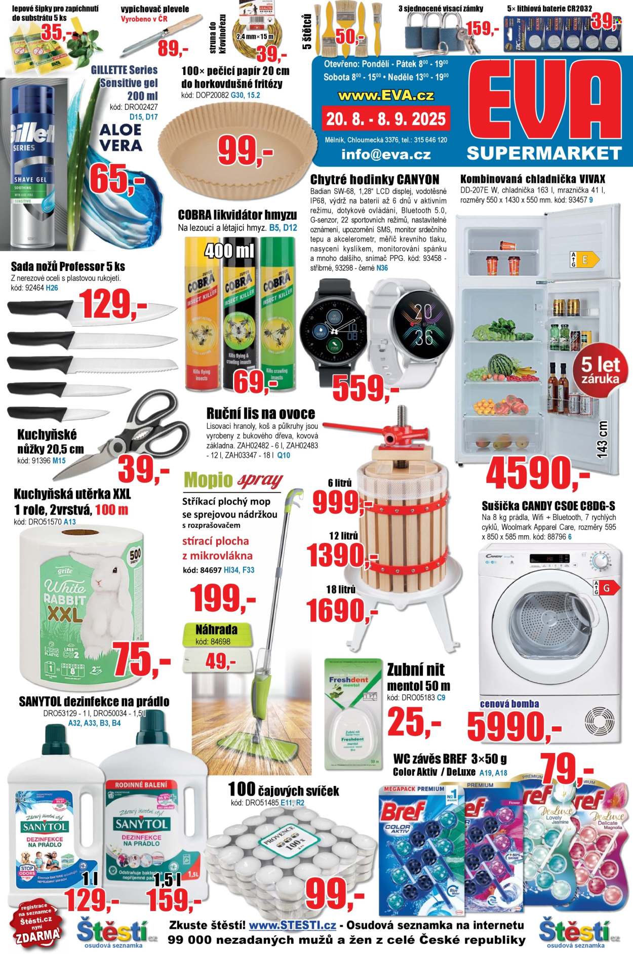 Leták EVA supermarket - 20.8.2025 - 8.9.2025. Strana 1
