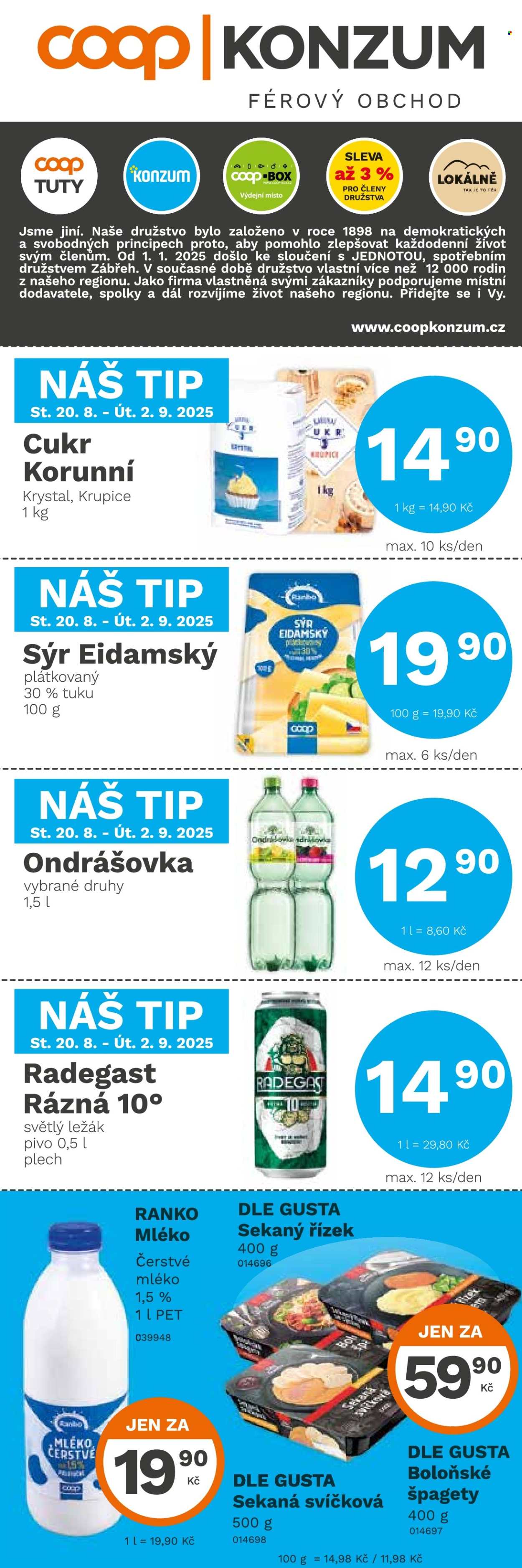 Leták Konzum - 20.8.2025 - 2.9.2025. Strana 1