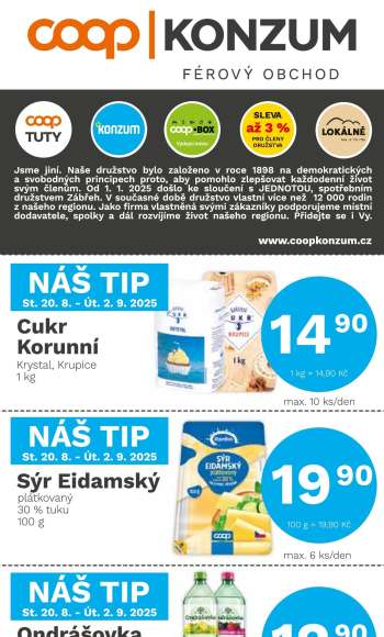 Leták Konzum - 20.8.2025 - 2.9.2025.