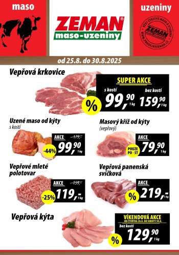 Leták ZEMAN maso-uzeniny - 25.8.2025 - 30.8.2025.
