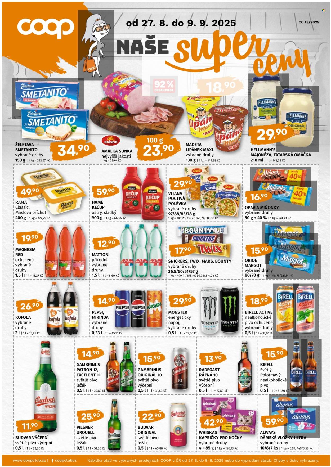 Leták coop TERNO - 27.8.2025 - 9.9.2025. Strana 1