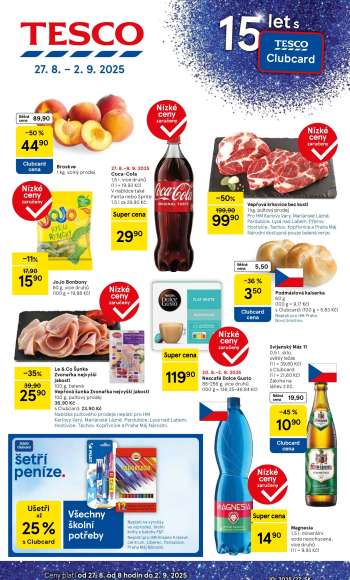 Leták TESCO - 27.8.2025 - 2.9.2025.
