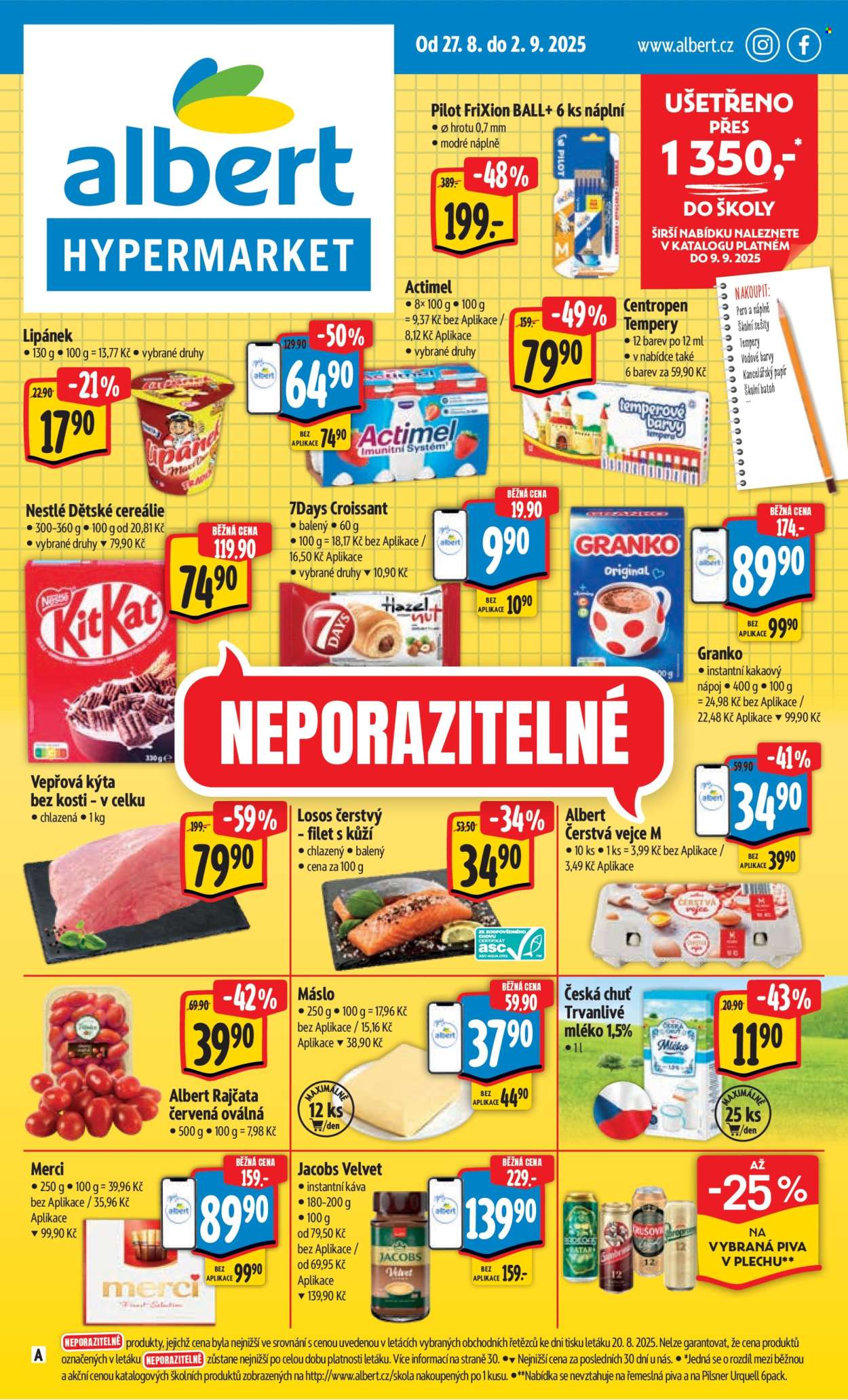 Leták Albert Hypermarket - 27.8.2025 - 2.9.2025. Strana 1