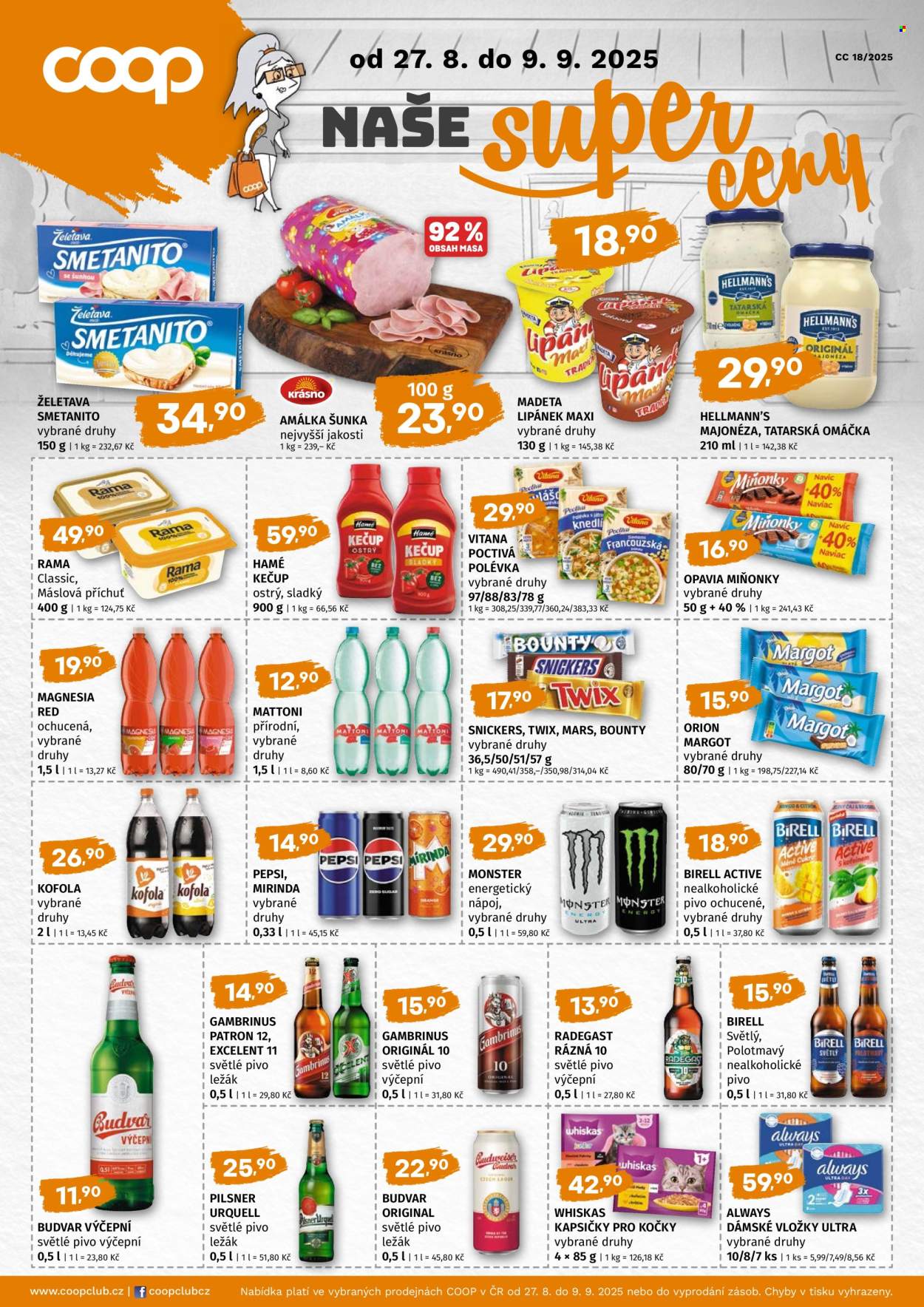 Leták coop TIP - 27.8.2025 - 9.9.2025. Strana 1