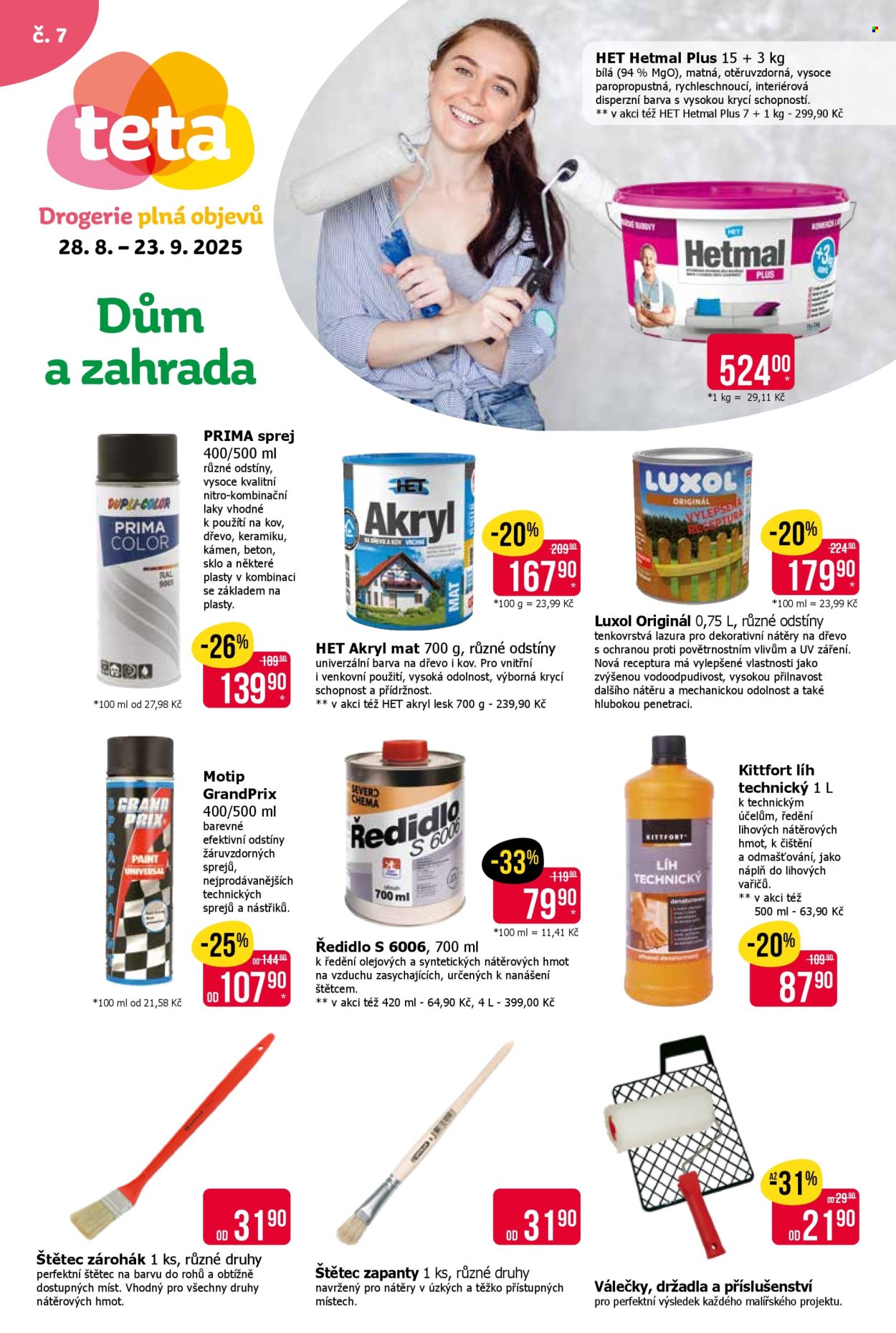 Leták Teta drogerie - 28.8.2025 - 23.9.2025. Strana 1