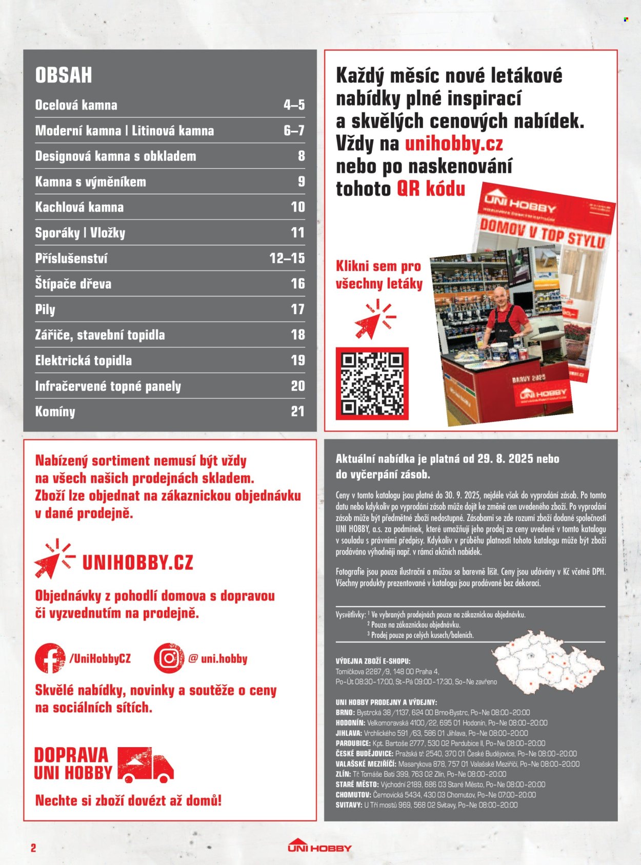 Leták UNI HOBBY - 29.8.2025 - 30.9.2025. Strana 2