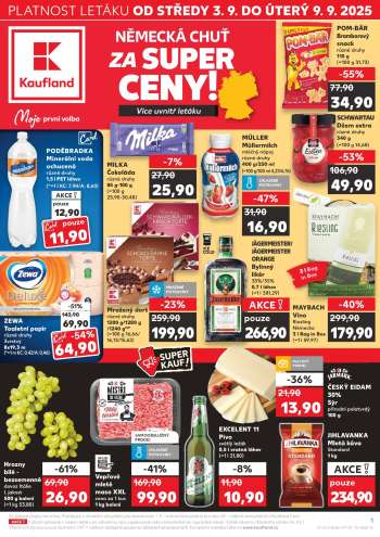 Leták Kaufland - 3.9.2025 - 9.9.2025.