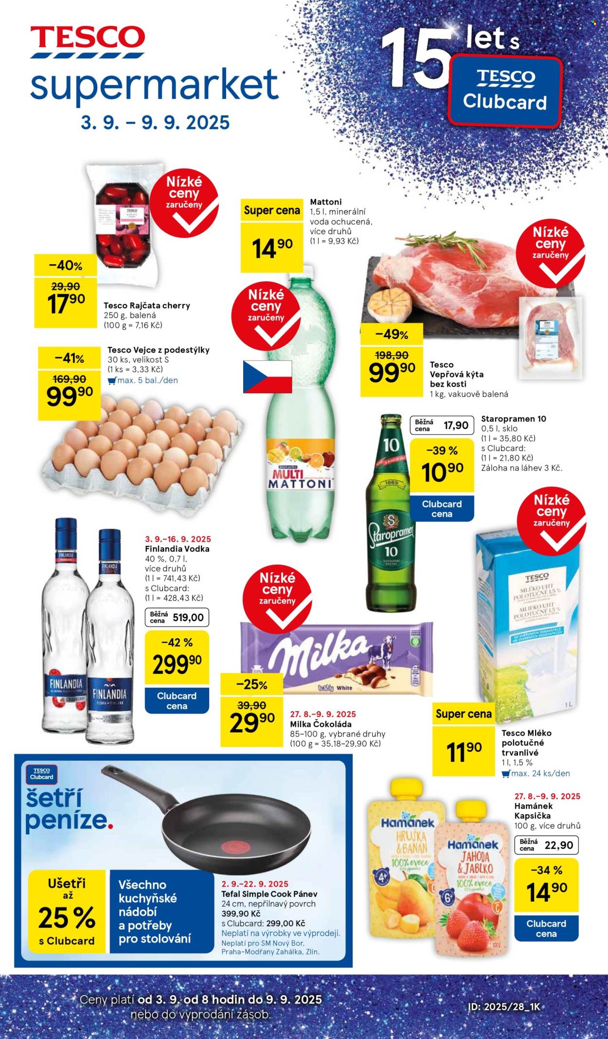 Leták TESCO supermarket - 3.9.2025 - 9.9.2025. Strana 1