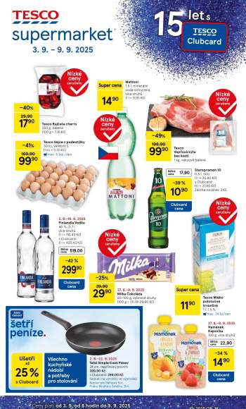 Leták TESCO supermarket - 3.9.2025 - 9.9.2025.