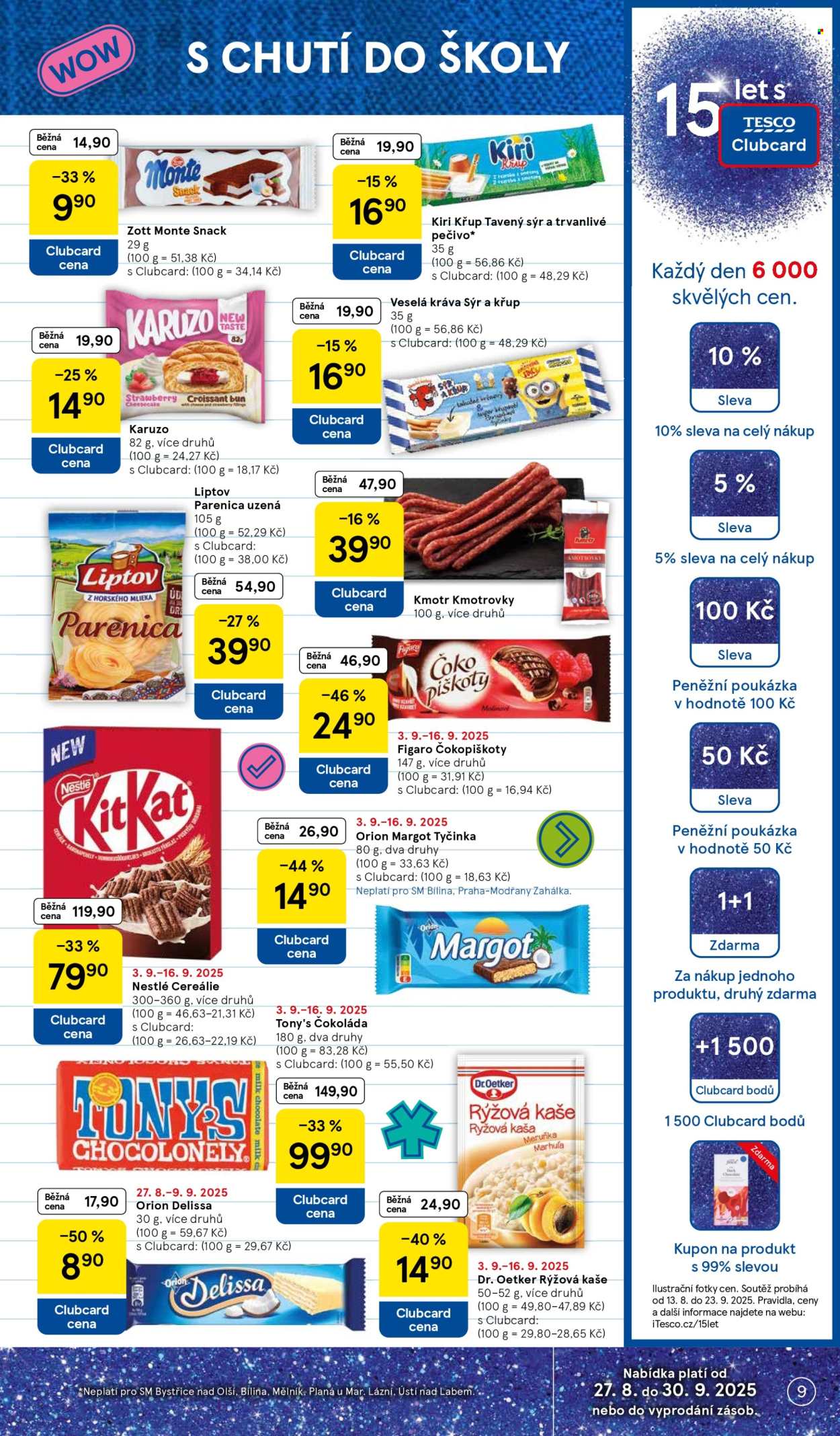 Leták TESCO supermarket - 3.9.2025 - 9.9.2025. Strana 9