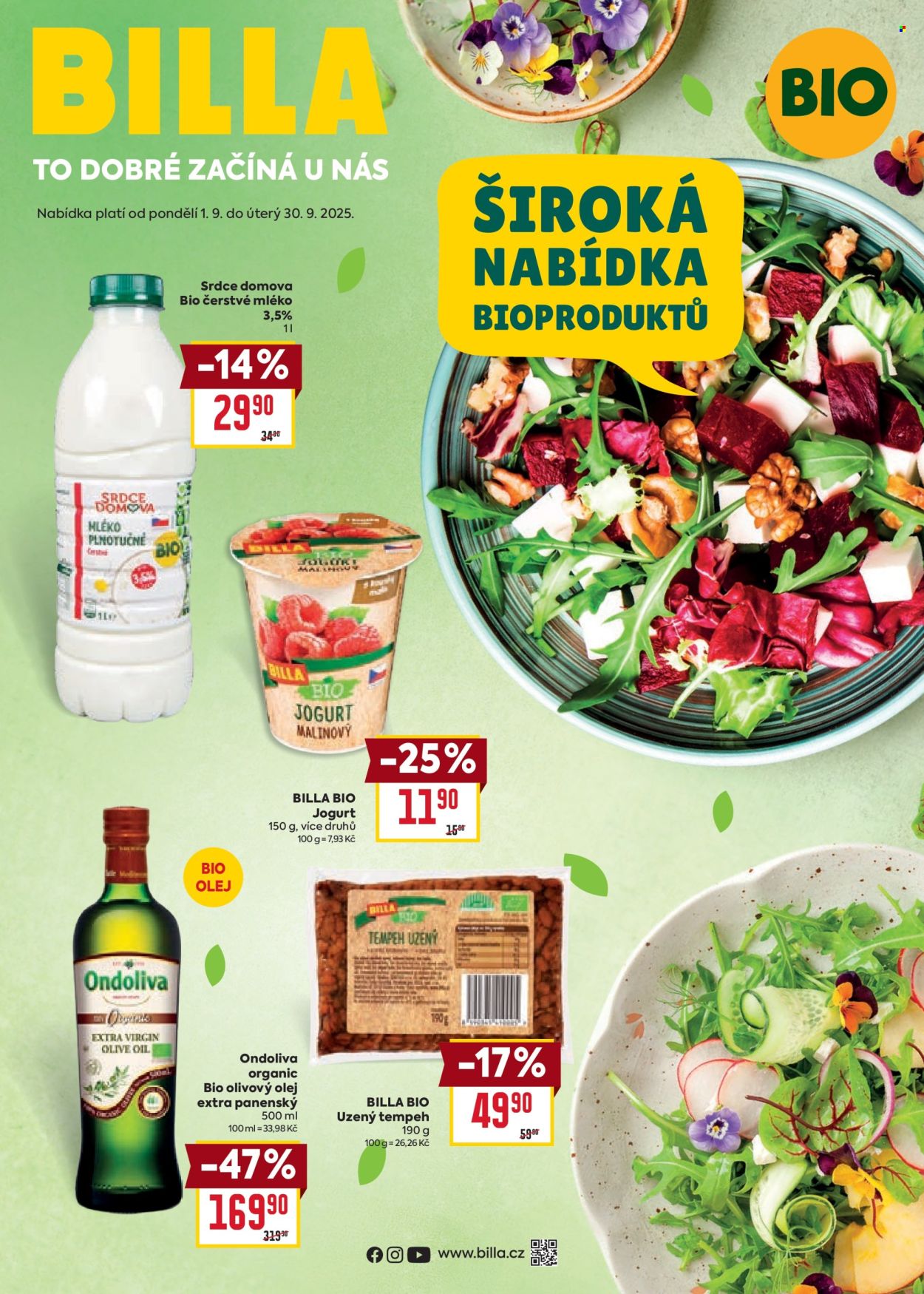 Leták BILLA - 1.9.2025 - 30.9.2025. Strana 1
