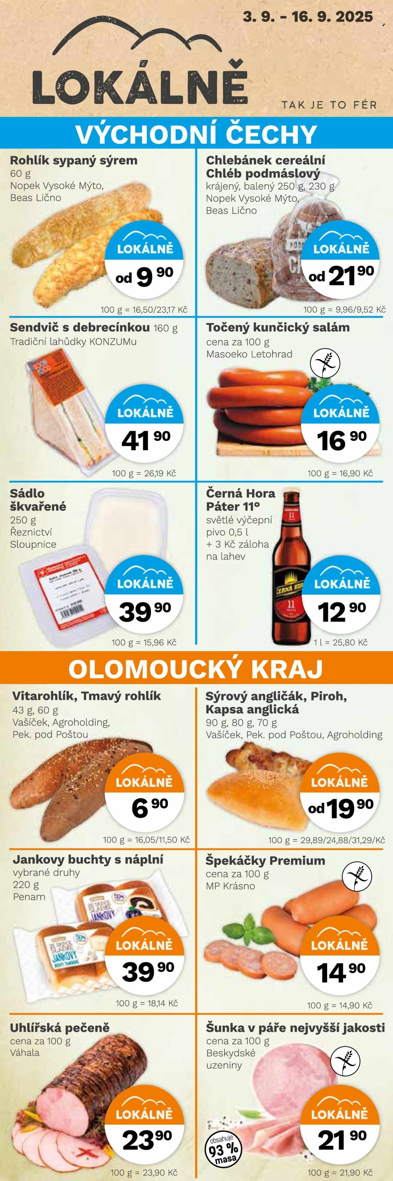 Leták Konzum - 3.9.2025 - 16.9.2025. Strana 2