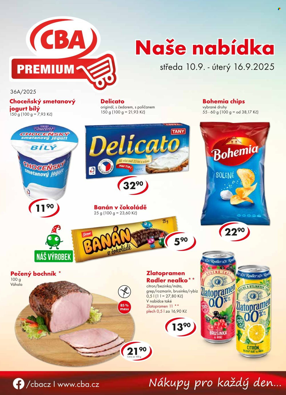 Leták CBA Premium - 10.9.2025 - 16.9.2025. Strana 1