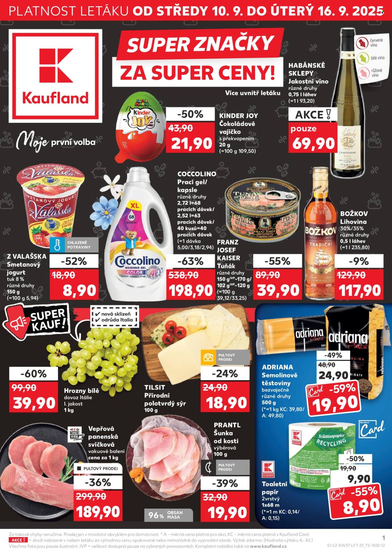 Leták Kaufland - 10.9.2025 - 16.9.2025. Strana 1