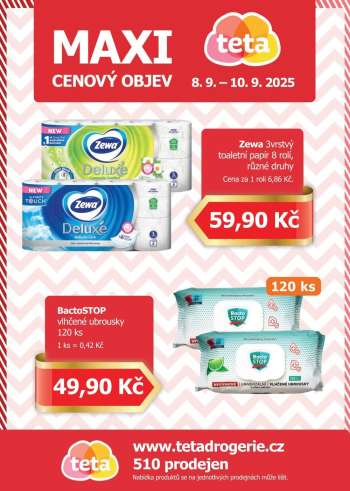 Leták Teta drogerie - 8.9.2025 - 10.9.2025.