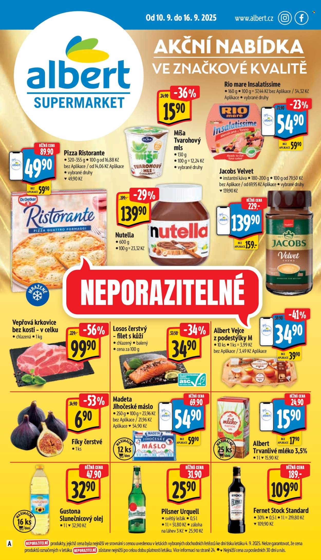 Leták Albert Supermarket - 10.9.2025 - 16.9.2025. Strana 1