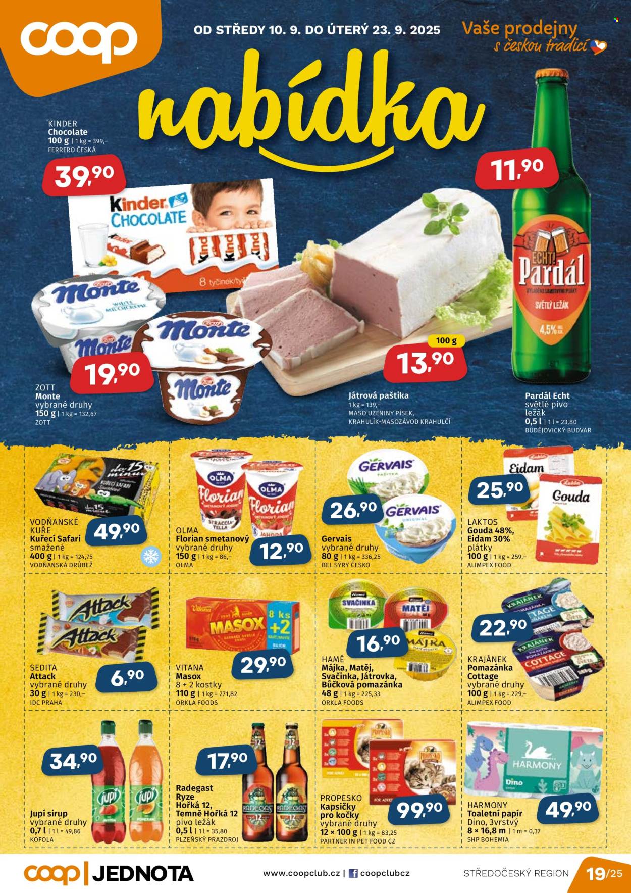 Leták coop JEDNOTA - 10.9.2025 - 23.9.2025. Strana 1