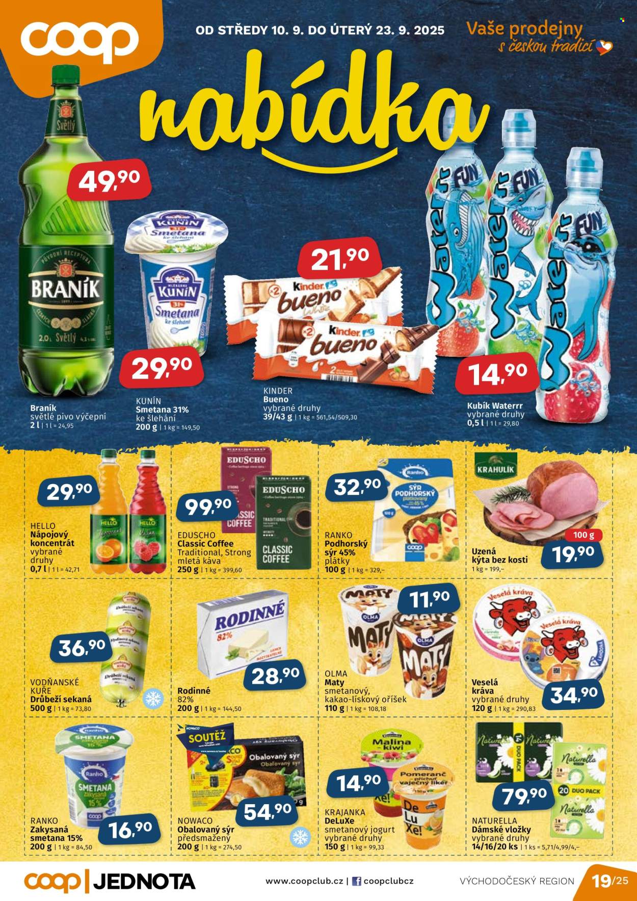 Leták coop JEDNOTA - 10.9.2025 - 23.9.2025. Strana 1