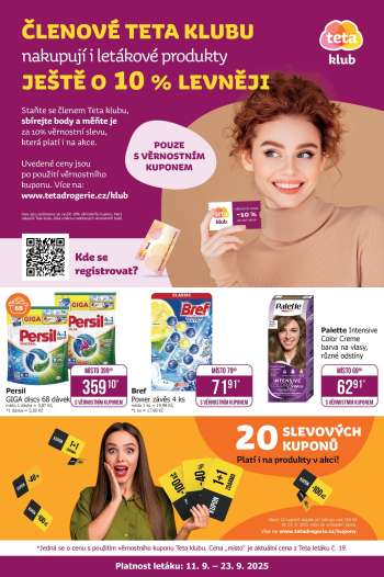Leták Teta drogerie - 11.9.2025 - 23.9.2025.