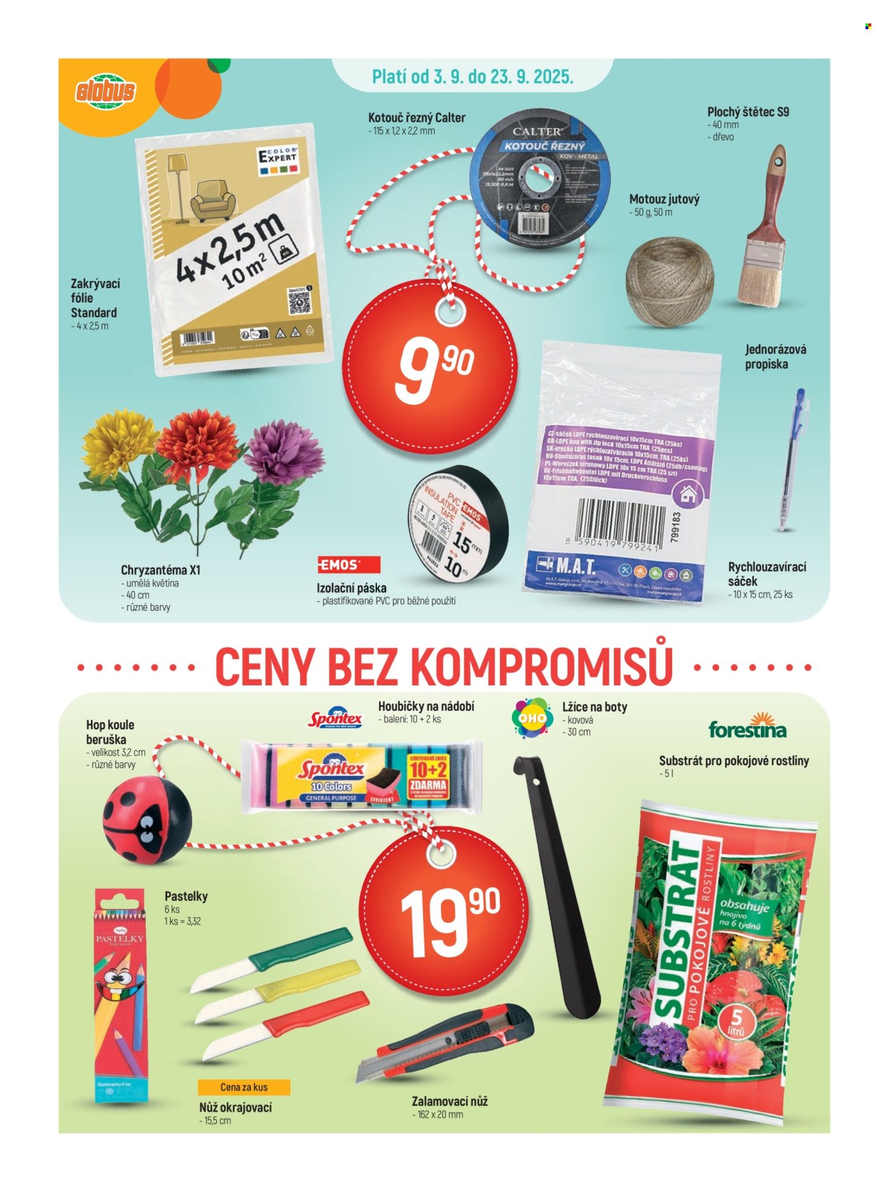 Leták Globus - 3.9.2025 - 23.9.2025. Strana 1