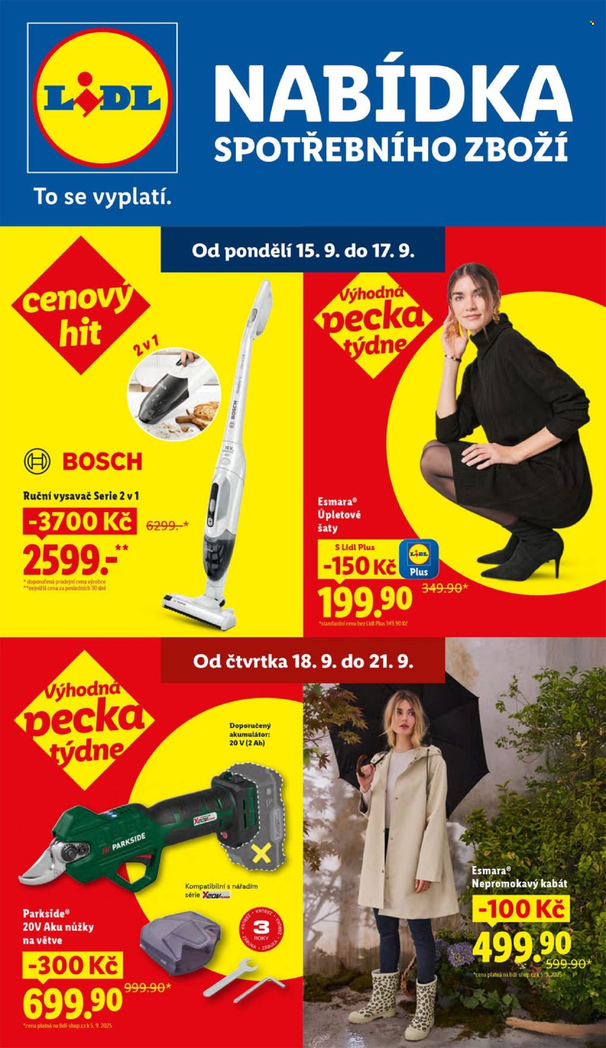 Leták Lidl - 15.9.2025 - 21.9.2025. Strana 1