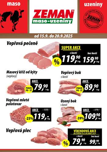 Leták ZEMAN maso-uzeniny - 15.9.2025 - 20.9.2025.