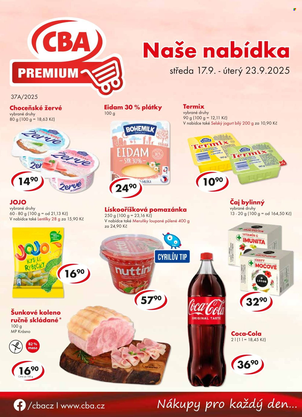Leták CBA Premium - 17.9.2025 - 23.9.2025. Strana 1