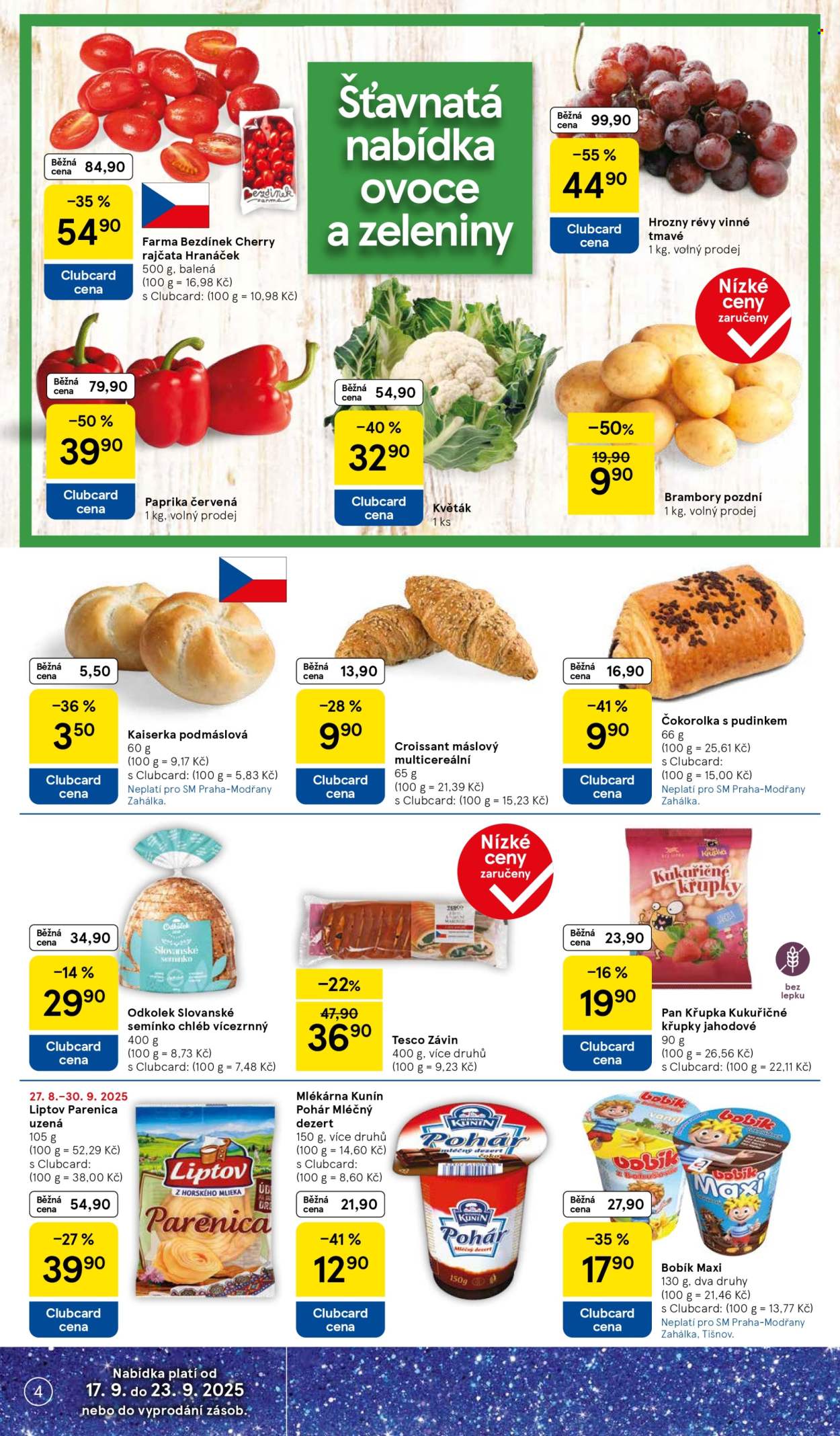 Leták TESCO supermarket - 17.9.2025 - 23.9.2025. Strana 4