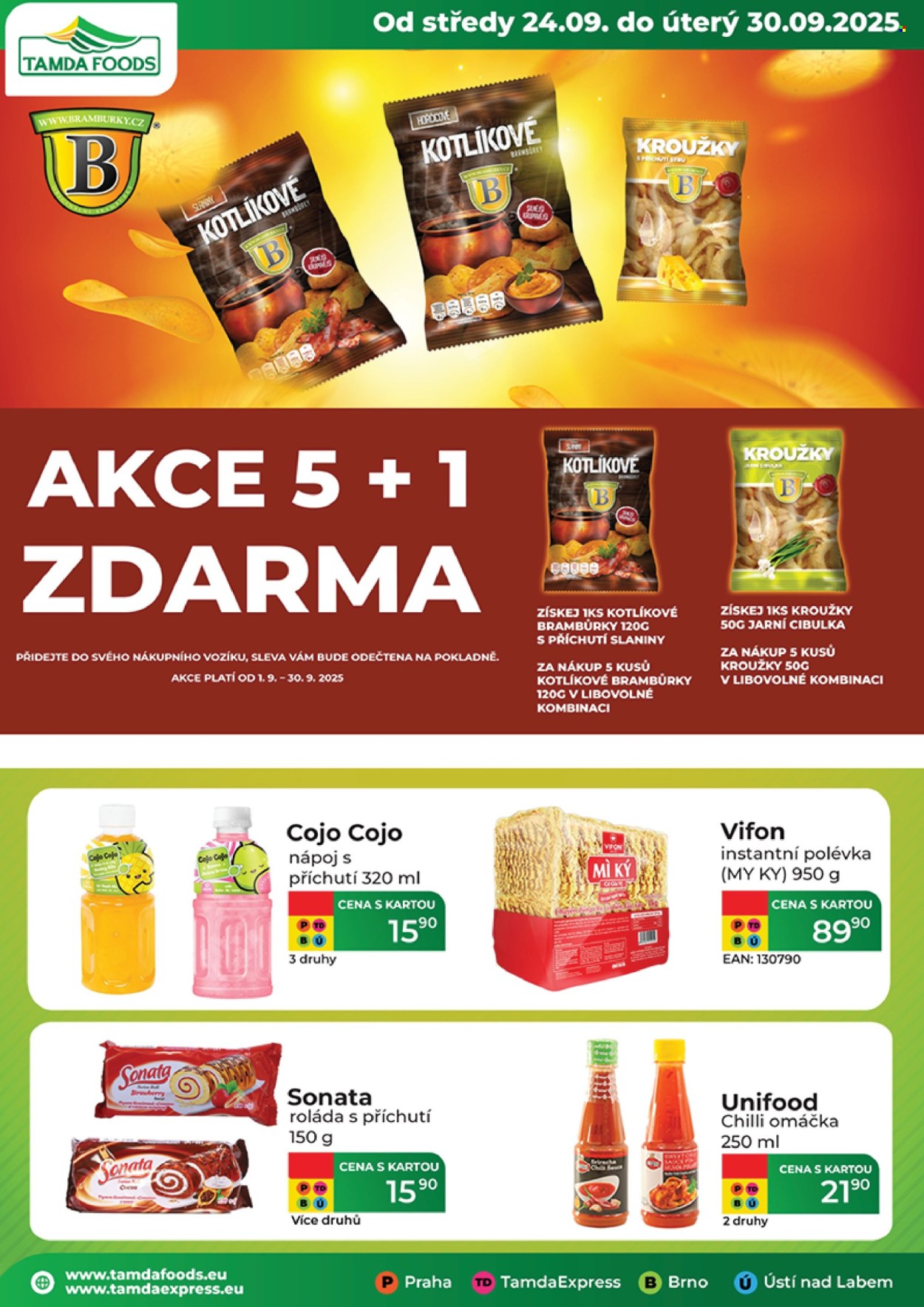 Leták Tamda Foods - 24.9.2025 - 30.9.2025. Strana 1