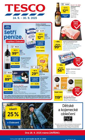 Leták TESCO - 24.9.2025 - 30.9.2025.