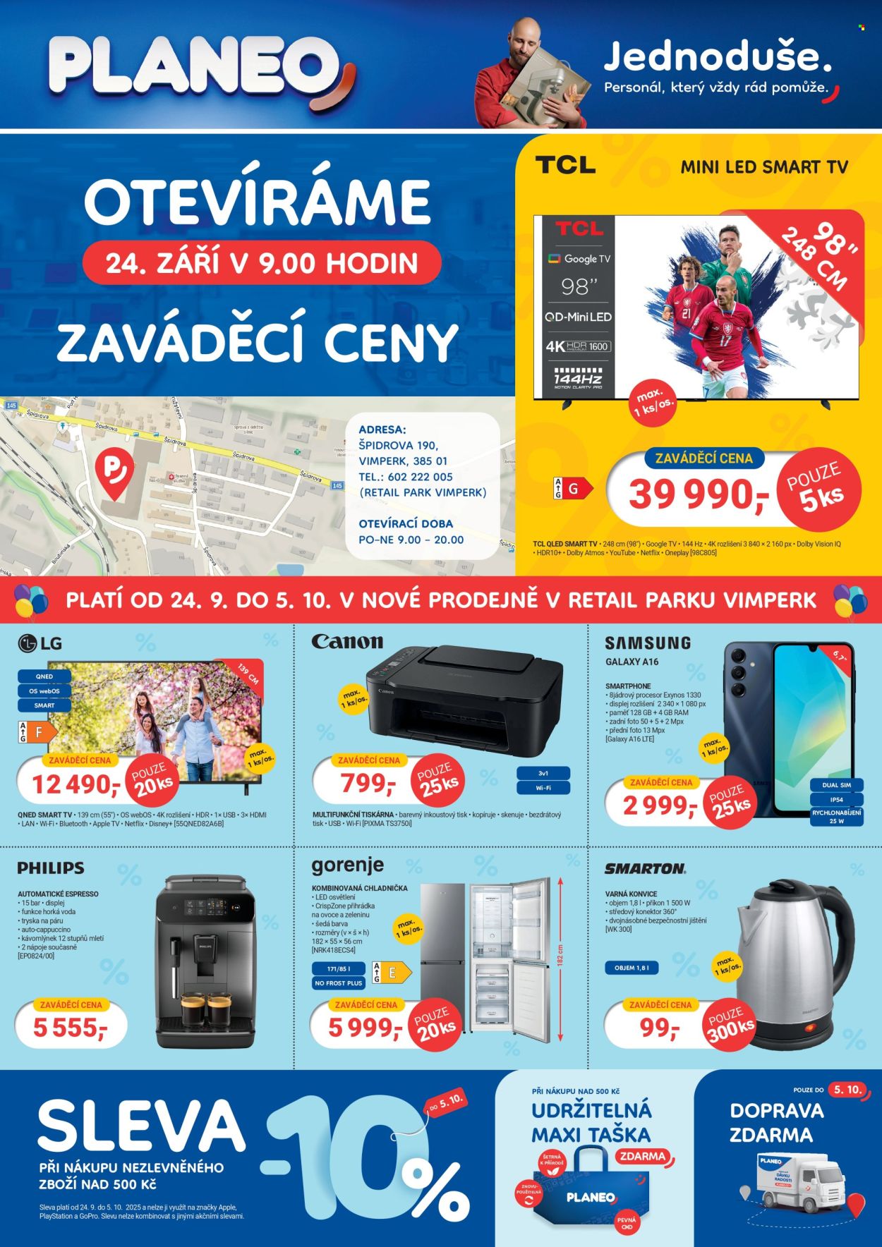 Leták PLANEO Elektro - 24.9.2025 - 5.10.2025. Strana 1