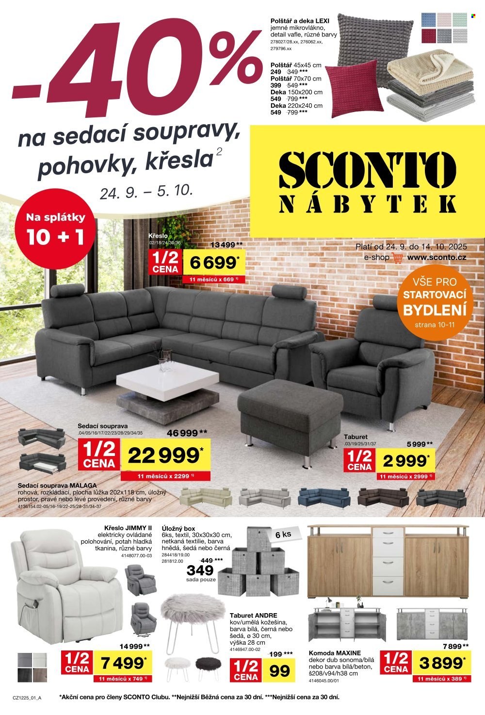 Leták SCONTO NÁBYTEK - 24.9.2025 - 14.10.2025. Strana 1