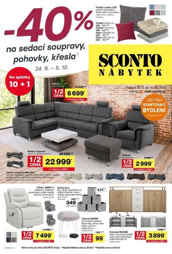 Leták SCONTO NÁBYTEK - 24.9.2025 - 14.10.2025.